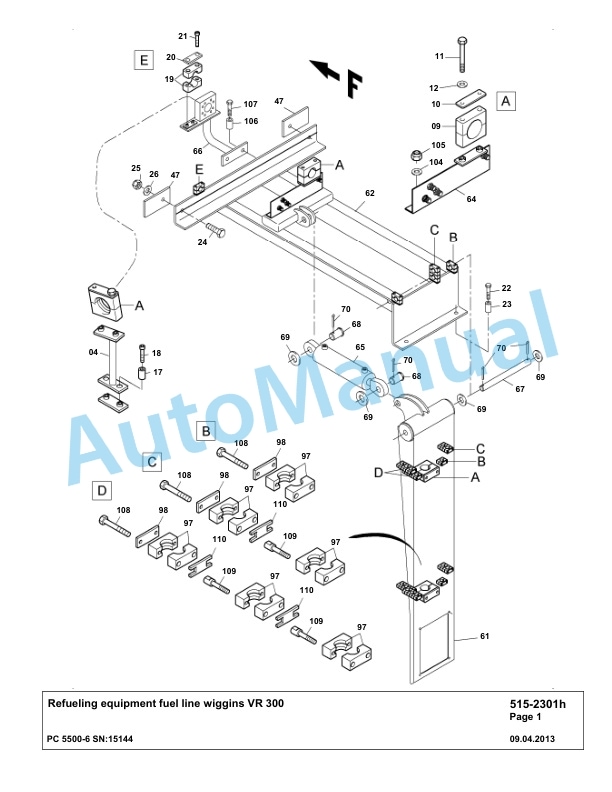 Komatsu PC5500-6 Hydraulic Excavator Parts Manual G15144-4