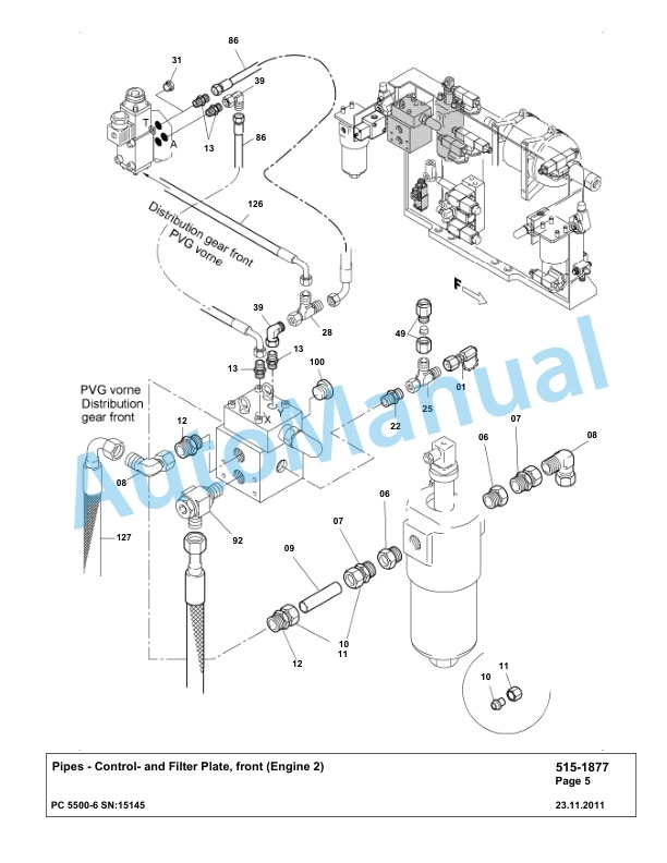 Komatsu PC5500-6 Hydraulic Excavator Parts Manual G15145-3