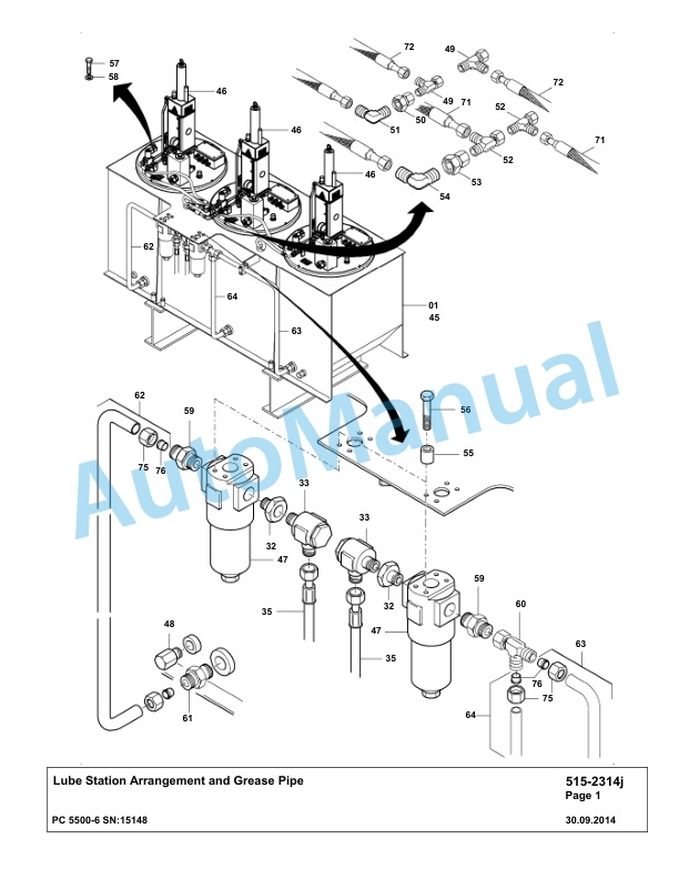 Komatsu PC5500-6 Hydraulic Excavator Parts Manual G15148-4