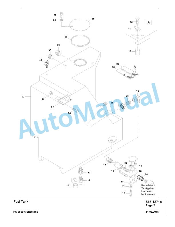 Komatsu PC5500-6 Hydraulic Excavator Parts Manual G15150-2