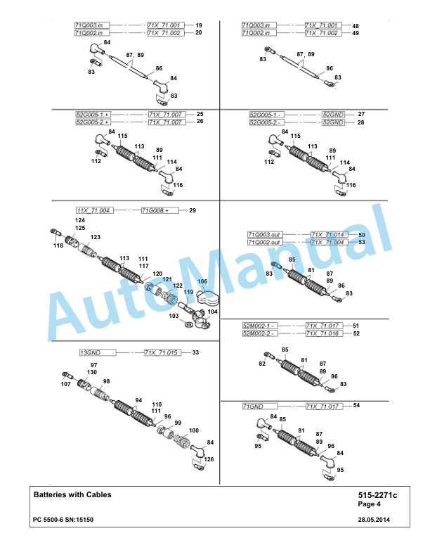 Komatsu PC5500-6 Hydraulic Excavator Parts Manual G15150-4
