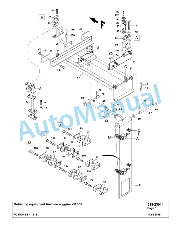 Komatsu PC5500-6 Hydraulic Excavator Parts Manual G15151-4