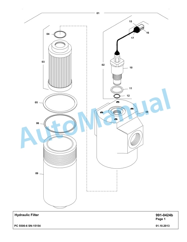 Komatsu PC5500-6 Hydraulic Excavator Parts Manual G15154-5