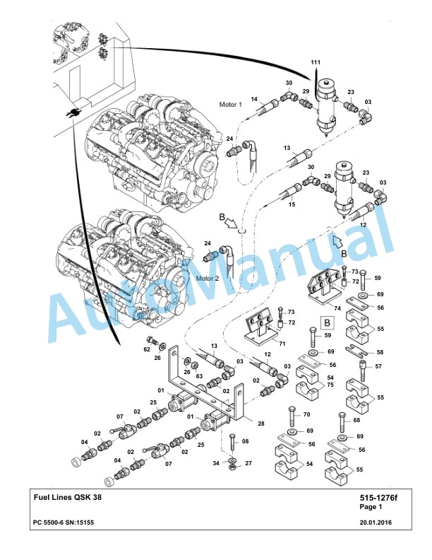 Komatsu PC5500-6 Hydraulic Excavator Parts Manual G15155-2
