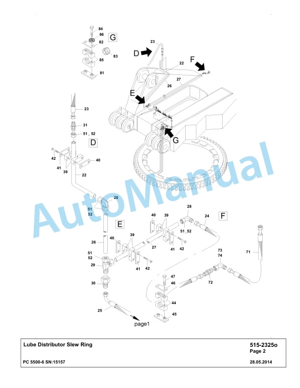 Komatsu PC5500-6 Hydraulic Excavator Parts Manual G15157-4