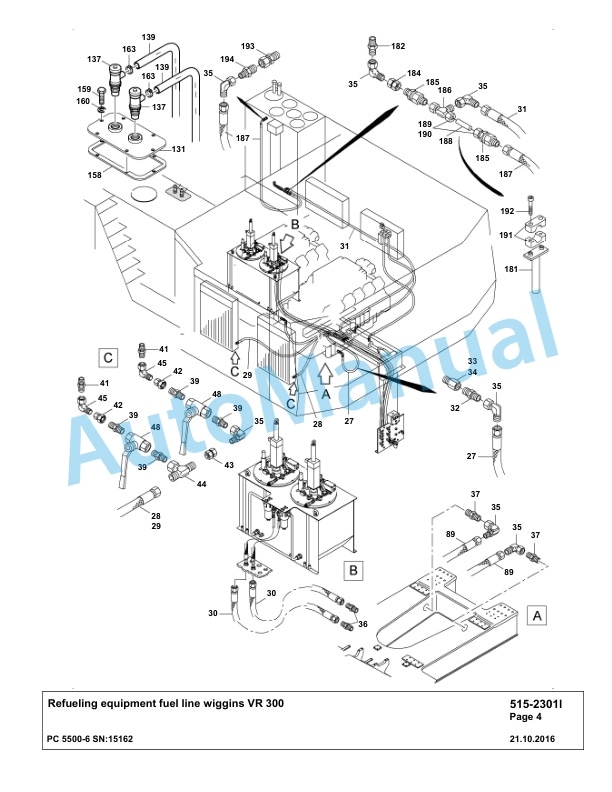 Komatsu PC5500-6 Hydraulic Excavator Parts Manual G15162-4