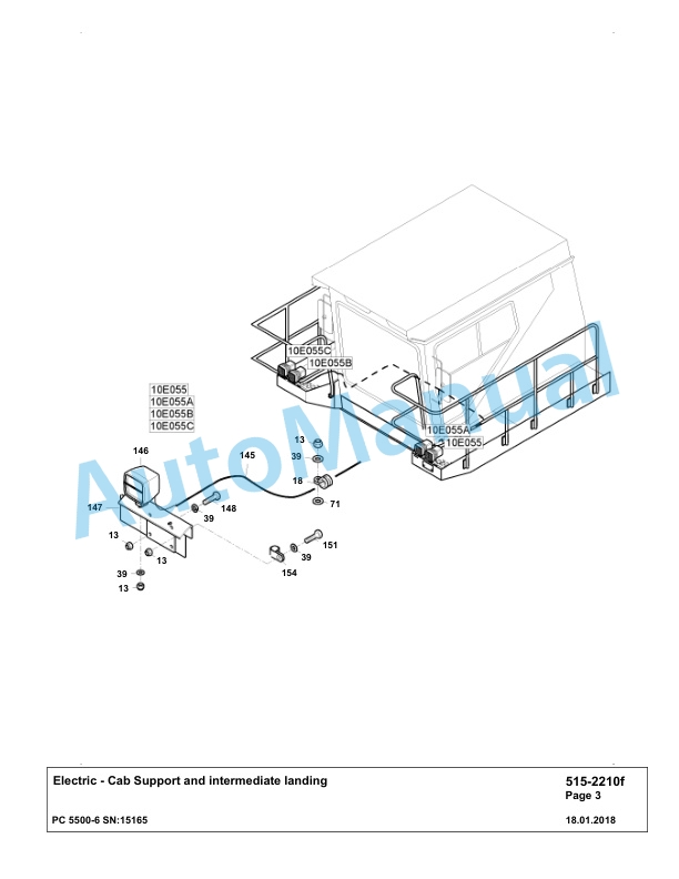 Komatsu PC5500-6 Hydraulic Excavator Parts Manual G15165-3