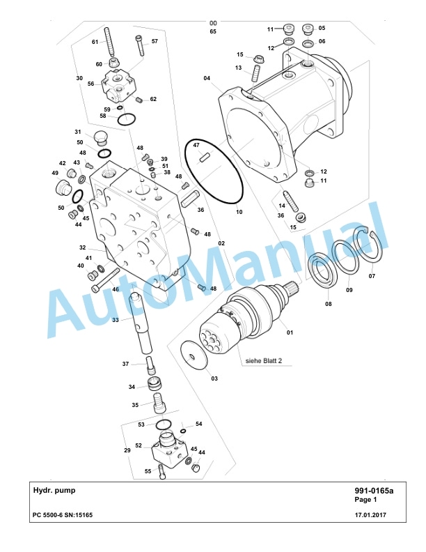 Komatsu PC5500-6 Hydraulic Excavator Parts Manual G15165-5