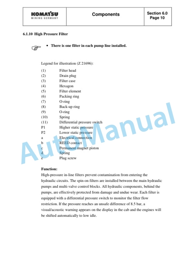 Komatsu PC5500-6 Hydraulic Mining Shovel Service Manual SMPC550015014-3