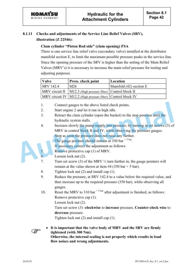 Komatsu PC5500-6 Hydraulic Mining Shovel Service Manual SMPC550015017-4