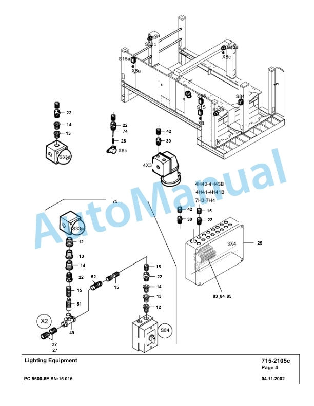 Komatsu PC5500-6E Hydraulic Excavator Parts Manual G15016-4