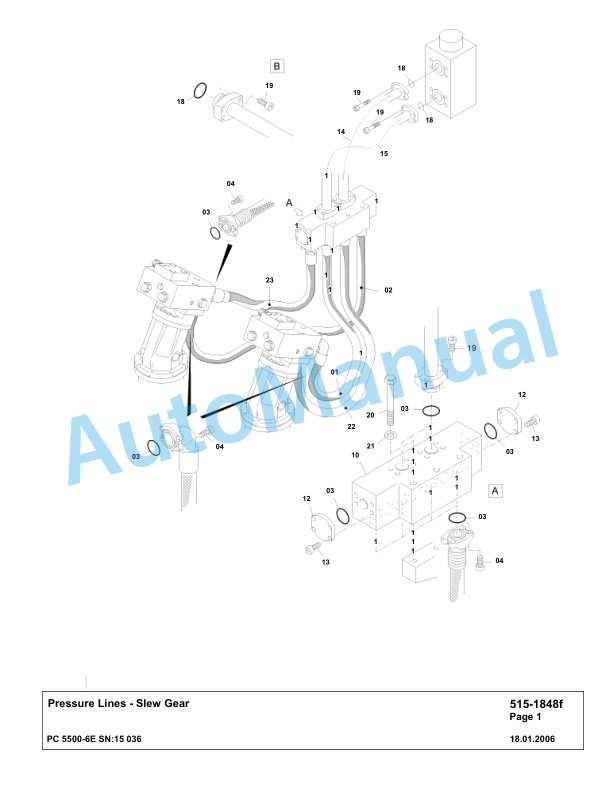 Komatsu PC5500-6E Hydraulic Excavator Parts Manual G15036-2