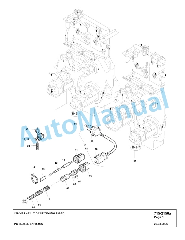 Komatsu PC5500-6E Hydraulic Excavator Parts Manual G15036-4