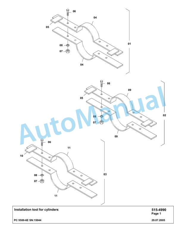 Komatsu PC5500-6E Hydraulic Excavator Parts Manual G15044-3