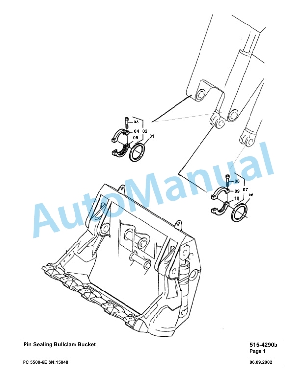 Komatsu PC5500-6E Hydraulic Excavator Parts Manual G15048-3