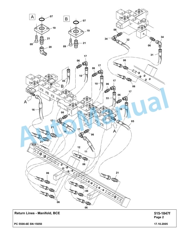 Komatsu PC5500-6E Hydraulic Excavator Parts Manual G15050-2