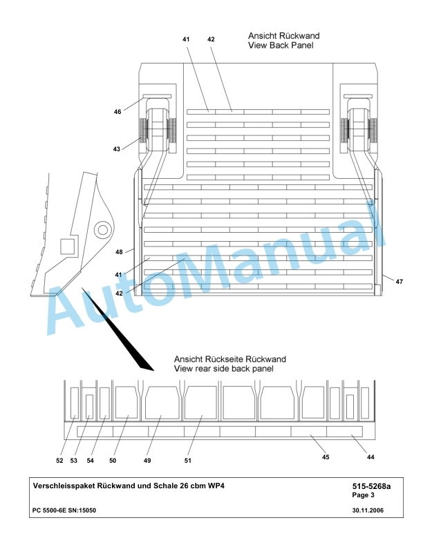 Komatsu PC5500-6E Hydraulic Excavator Parts Manual G15050-3