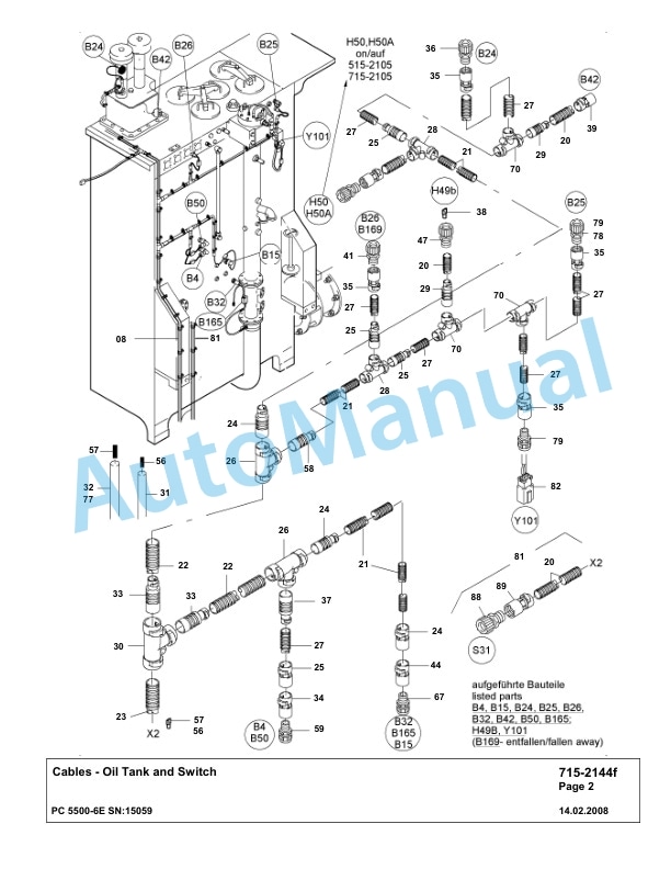 Komatsu PC5500-6E Hydraulic Excavator Parts Manual G15059-4