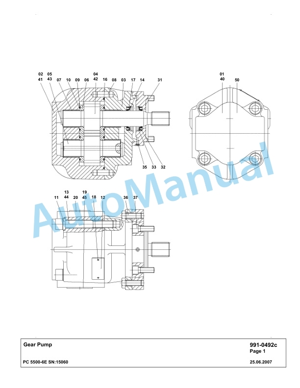 Komatsu PC5500-6E Hydraulic Excavator Parts Manual G15060-5