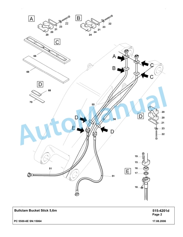 Komatsu PC5500-6E Hydraulic Excavator Parts Manual G15064-3