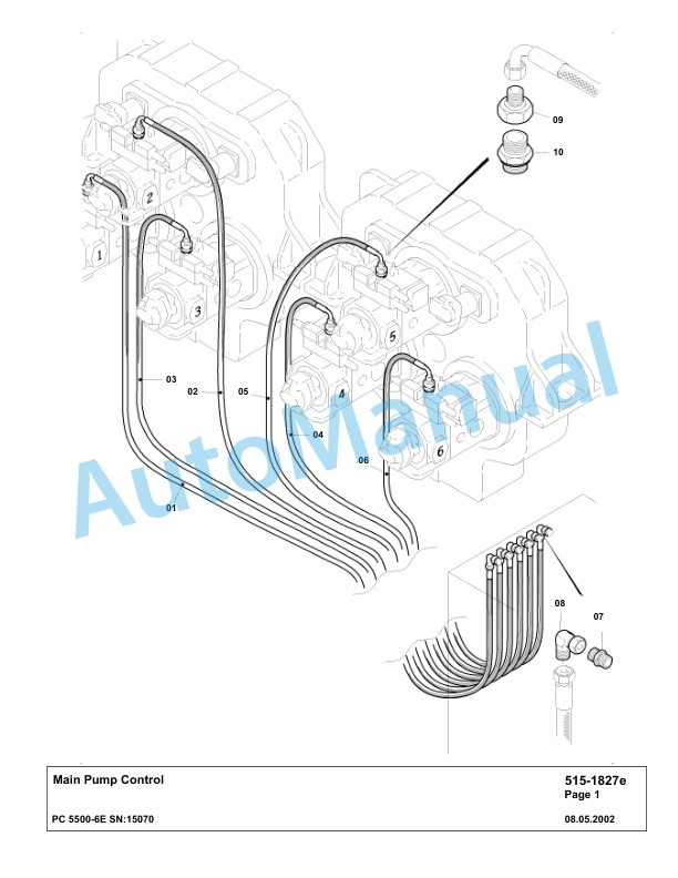 Komatsu PC5500-6E Hydraulic Excavator Parts Manual G15070-2