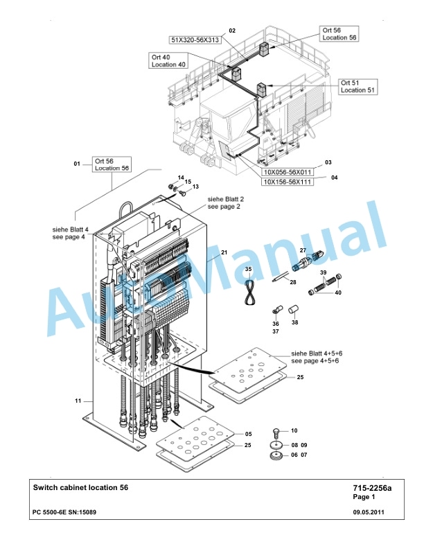 Komatsu PC5500-6E Hydraulic Excavator Parts Manual G15089-4