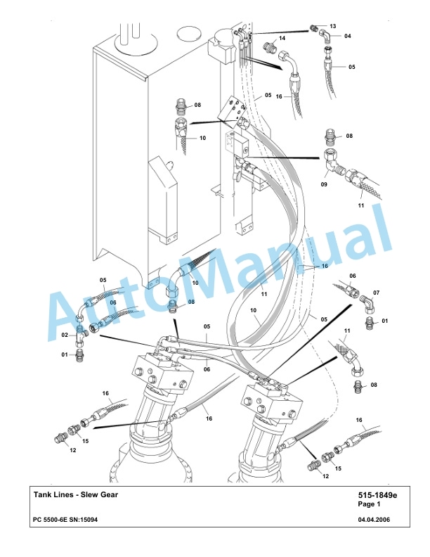 Komatsu PC5500-6E Hydraulic Excavator Parts Manual G15094-2