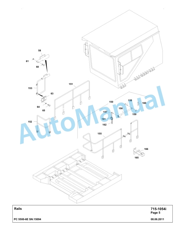 Komatsu PC5500-6E Hydraulic Excavator Parts Manual G15094-3