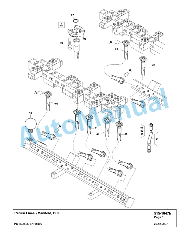 Komatsu PC5500-6E Hydraulic Excavator Parts Manual G15096-2