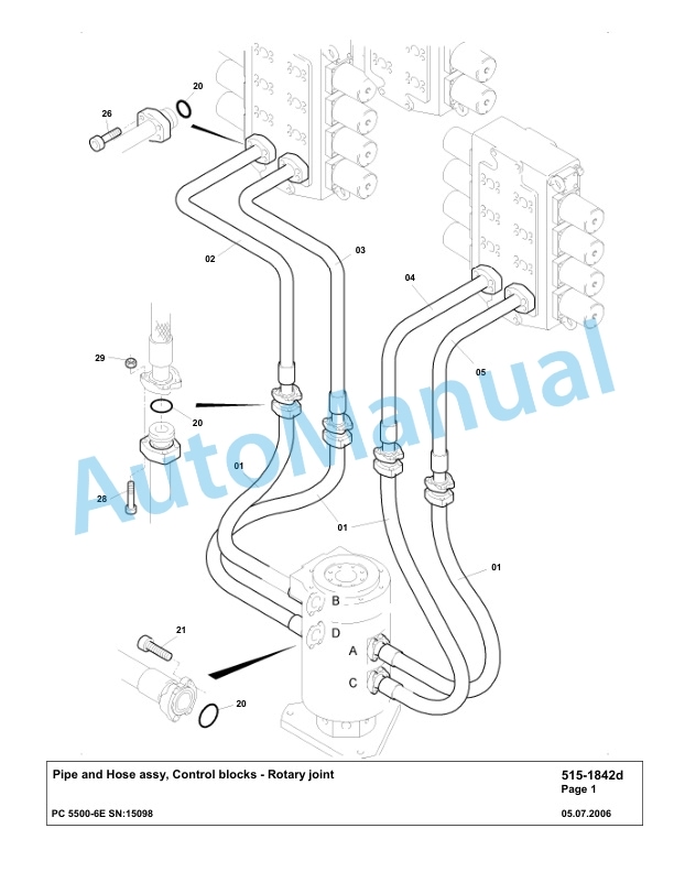 Komatsu PC5500-6E Hydraulic Excavator Parts Manual G15098-2