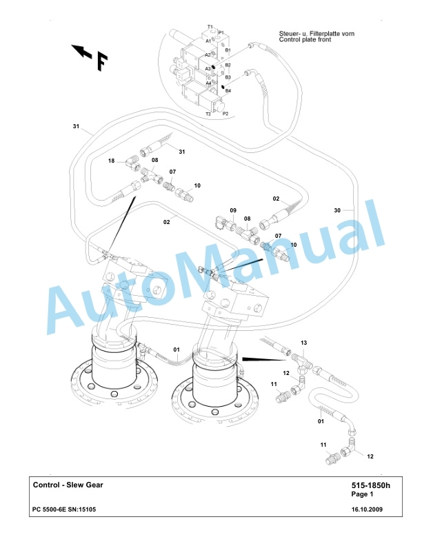 Komatsu PC5500-6E Hydraulic Excavator Parts Manual G15105-2