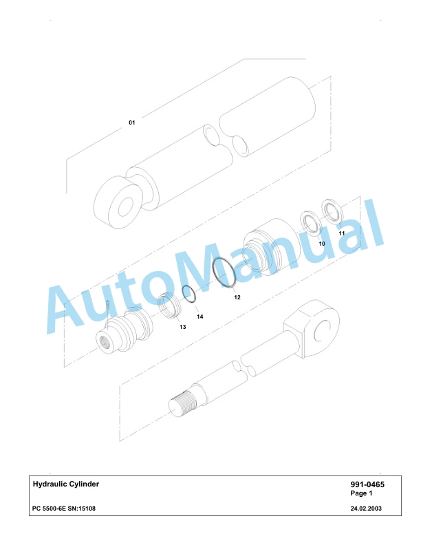 Komatsu PC5500-6E Hydraulic Excavator Parts Manual G15108-5