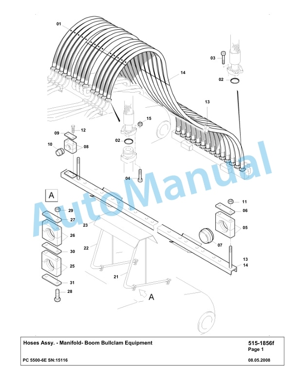 Komatsu PC5500-6E Hydraulic Excavator Parts Manual G15116-2