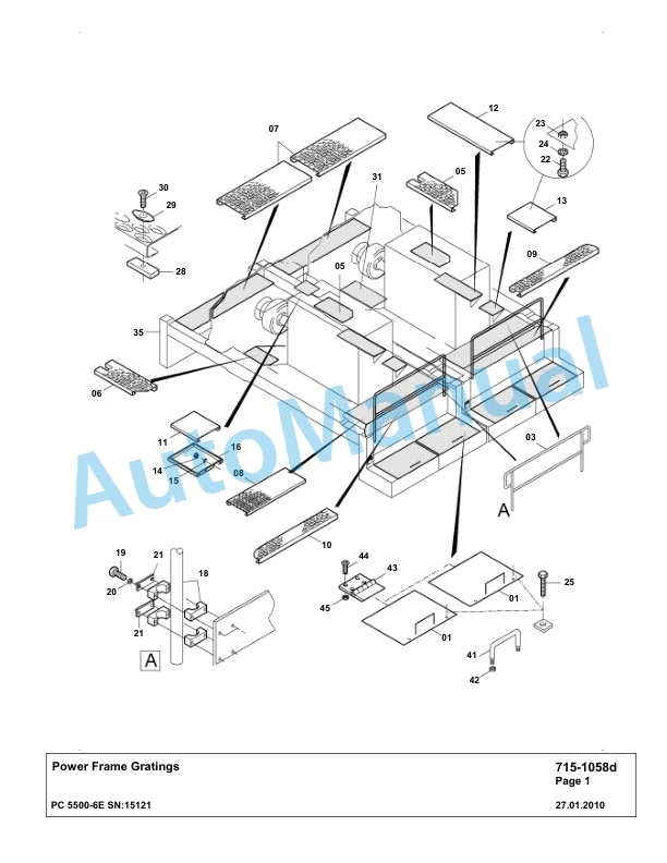 Komatsu PC5500-6E Hydraulic Excavator Parts Manual G15121-3