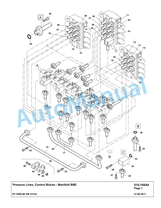 Komatsu PC5500-6E Hydraulic Excavator Parts Manual G15124-2