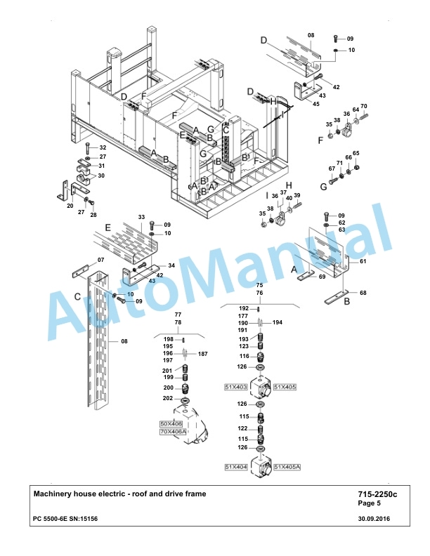 Komatsu PC5500-6E Hydraulic Excavator Parts Manual G15156-4