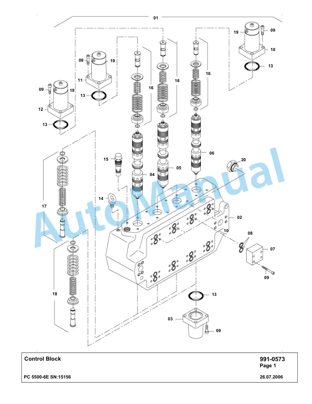 Komatsu PC5500-6E Hydraulic Excavator Parts Manual G15156-5