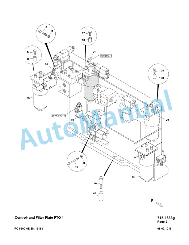 Komatsu PC5500-6E Hydraulic Excavator Parts Manual G15163-3