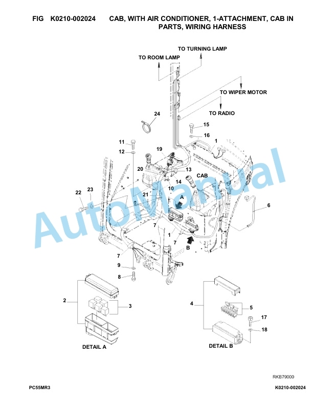 Komatsu PC55MR-3 Hydraulic Excavator Parts Manual F30003-UP-3