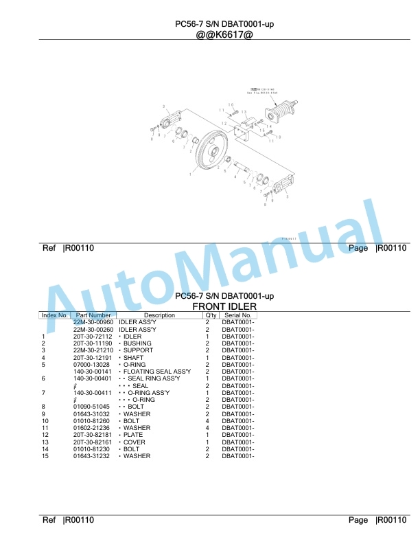 Komatsu PC56-7 Hydraulic Excavator Parts Manual DBAT0001-UP-4