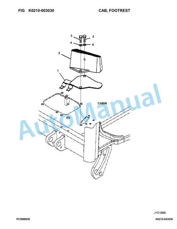 Komatsu PC58MR-5E0 Hydraulic Excavator Parts Manual F60001-UP-4