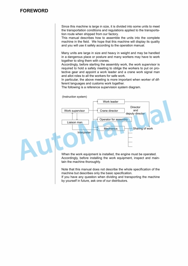 Komatsu PC600-8, PC600LC-8 Field Assembly Instruction GEN00043-04