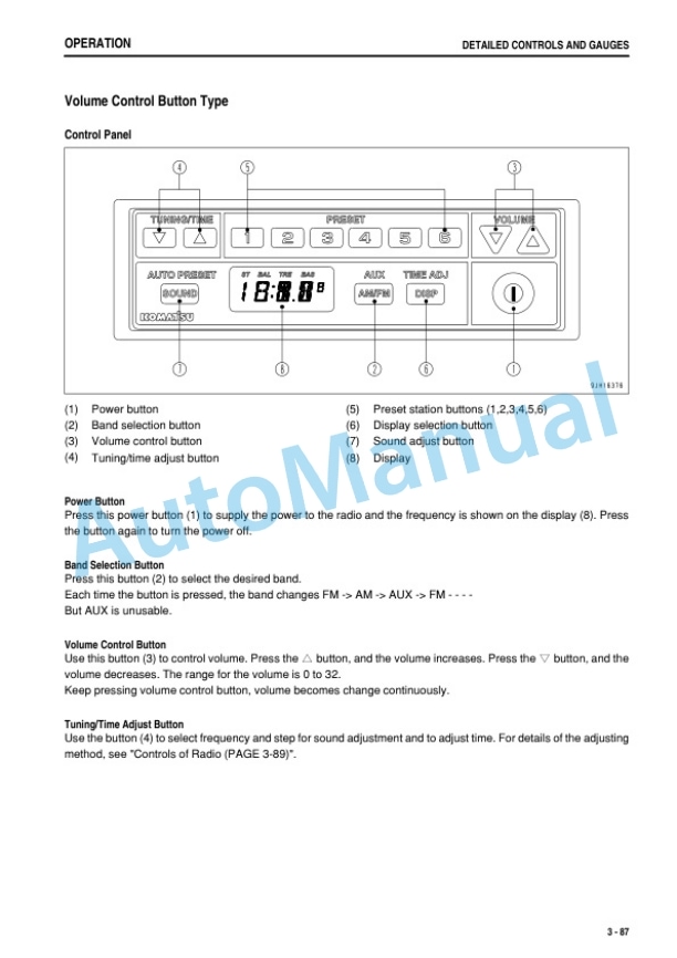 Komatsu PC70-8 Hydraulic Excavator Operation and Maintenance Manual PEN00808-06-3