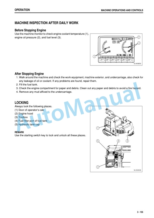 Komatsu PC70-8 Hydraulic Excavator Operation and Maintenance Manual TEN00615-07-4