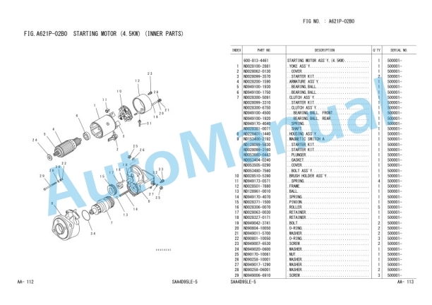 Komatsu PC70-8 Hydraulic Excavator Parts Manual FEN01601-00-2