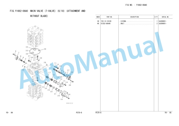 Komatsu PC70-8 Hydraulic Excavator Parts Manual FEN01601-00-5