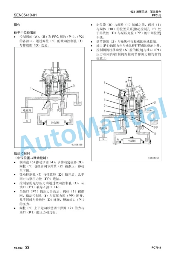 Komatsu PC70-8 Hydraulic Excavator Parts Manual YCBM300900-2