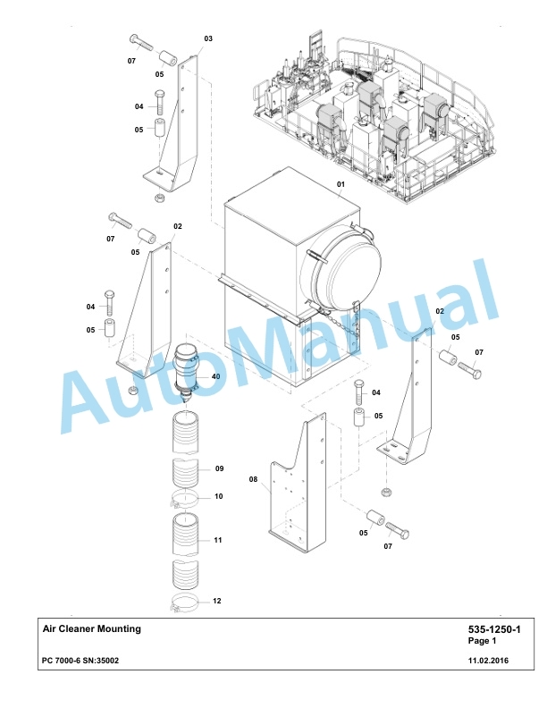 Komatsu PC7000-6 Hydraulic Excavator Parts Manual G35002-2
