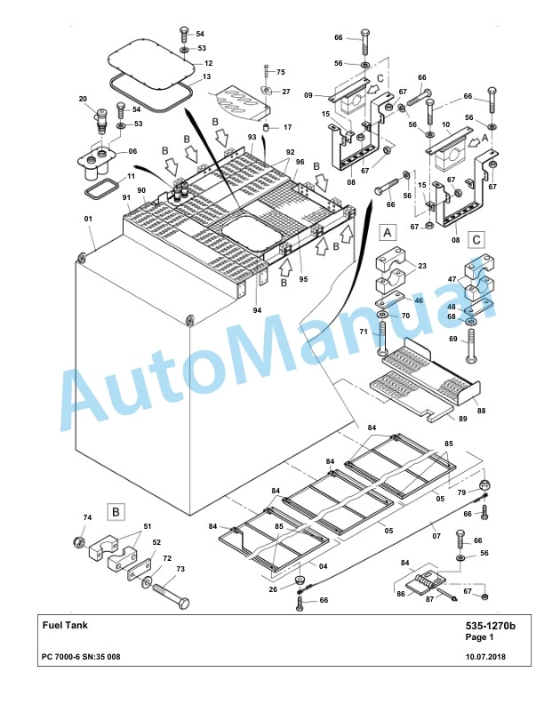 Komatsu PC7000-6 Hydraulic Excavator Parts Manual G35008-2