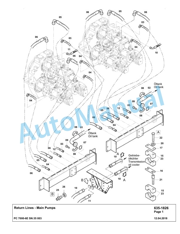 Komatsu PC7000-6E Hydraulic Excavator Parts Manual G35003-3